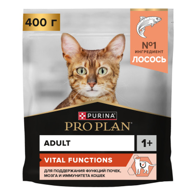 Сухой корм Purina Pro Plan Adult для взрослых кошек с лососем - 400 г