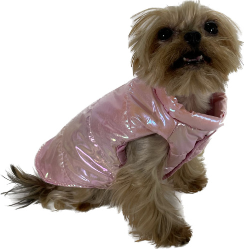 Зимняя водонепроницаемая куртка для питомцев перламутровая розовая S