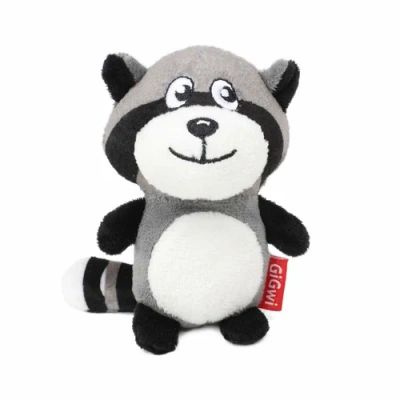 Игрушка мягкая для собак GiGwi PLUSH FRIENDZ "Енот с пищалкой", 120мм