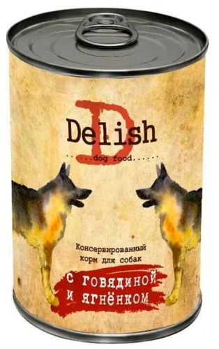 Delish консервы д/с говядина и ягнёнок 970 гр