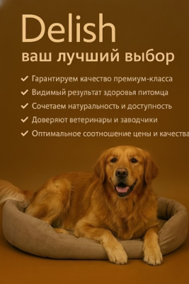 Сухой корм Delish Premium для собак  средних и крупных пород, говядина с рисом, 2кг