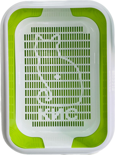 Зооэкспресс 11161 Туалет с сеткой и рамкой-бортиком "МЕГАКИС" (салатовый, 42 х 30 х 11)