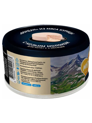 Влажный корм Мнямс Деликатес "Фондан" из мяса курицы с козьим молоком для котят старше 3 мес. 6х80г 