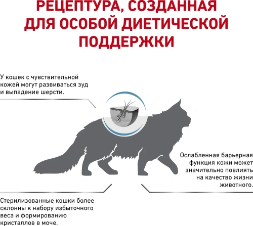 Сухой корм Royal Canin Skin & Coat для стерилизованных кошек с чувствительной кожей - 1,5 кг