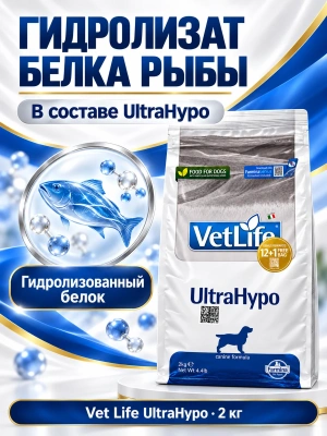 Сухой корм Фармина Vet Life UltraHypo для собак при пищевых аллергиях 2кг
