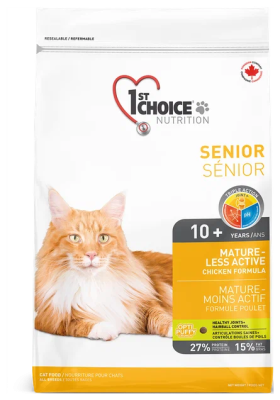 Сухой корм 1st CHOICE для пожилых кошек Mature or Less Active, цыплёнок, 350гр 