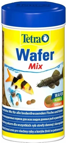 Tetra WaferMix Корм для травоядных, хищных и донных рыб с добавлением креветок, 100 мл