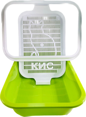 Зооэкспресс 11161 Туалет с сеткой и рамкой-бортиком "МЕГАКИС" (салатовый, 42 х 30 х 11)