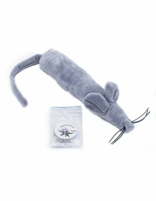 Игрушка для кошек Gosi Крыса ТАМАРА с валерианой 25+20 см хвост