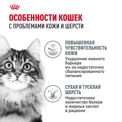 Royal Canin Hair & Skin Care Сухой корм для взрослых кошек, для поддержания здоровья кожи и шерсти 