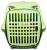 Переноска для животных "Турне" M с пласт.дверцей 48*32*32 см зеленая