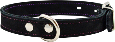 Ошейник 1114Ч COLOR LINE 1сл 25 мм нубук/фетр длина 35-45 см черный