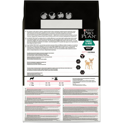 PRO PLAN DOG Optiderma Сухой корм для взрослых собак мелких и карликовых пород с чувствительной кожей, с Лососем, 3 кг