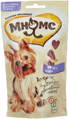 Ассорти Мнямс для собак мелких пород Говядина, Ягненок, Курица 60г