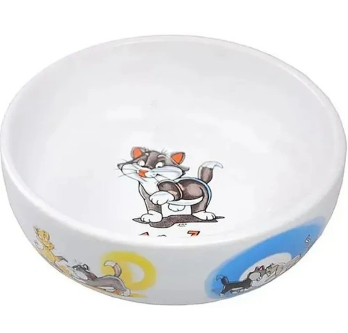 Миска керамическая с рисунками котов 13,4*4см*290мл