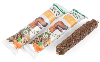 Лакомство для собак Титбит Biff Шпикачки мясные с рубцом говяжьим и курагой 50гр