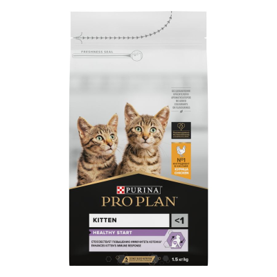 Сухой корм Purina Pro Plan для котят с курицей 1,5 кг + 2 пауча