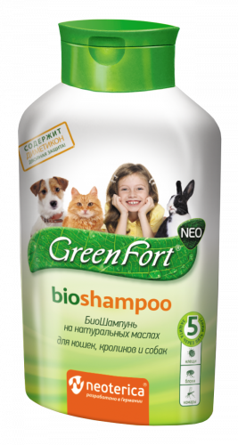 Грин Форт G208 БиоШампунь д/кошек, кроликов и собак от эктопаразитов 380мл