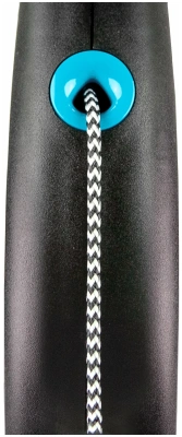 Рулетка Флекси (Flexi) Black Design M 5м до 20кг (трос) черно-голубая