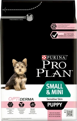 Purina Pro Plan OptiDerma Small & Mini Сухой корм для щенков мелких и карликовых пород, лосось, 3 кг