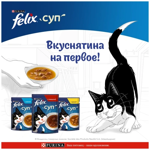 Влажный корм Felix Суп Треска 36x48г