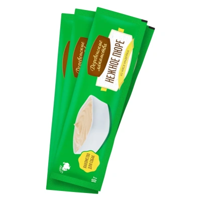 Деревенские лакомства 4х10 г нежное пюре для собак из мяса индейки