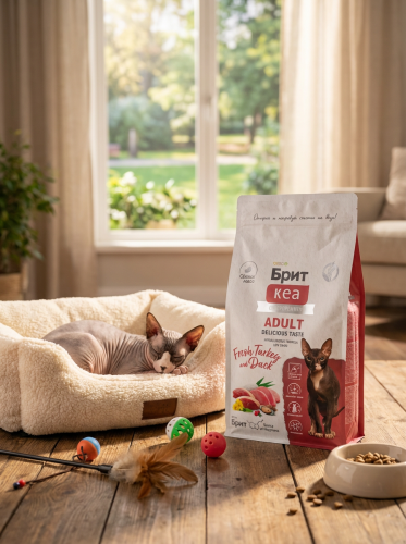 Сухой корм Брит Кеа, Adult Delicious Taste для кошек с индейкой и уткой, 400гр 