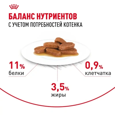 Влажный корм Royal Canin Maine Coon Kitten, корм для котят породы мейн-кун в соусе, 28*85 г