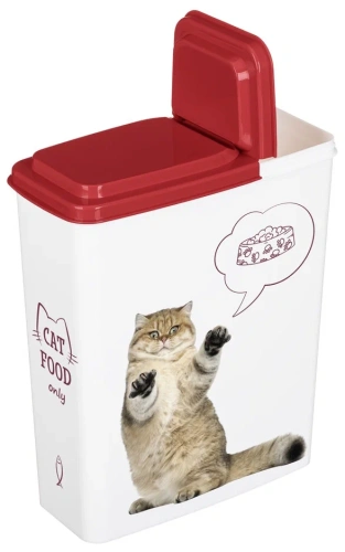 Контейнер для корма Lucky Pet Кошки 2,3л, бордовый