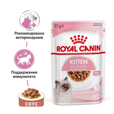 Влажный корм Royal Canin Kitten (Киттен) для котят до 12 месяцев в желе 28*85г