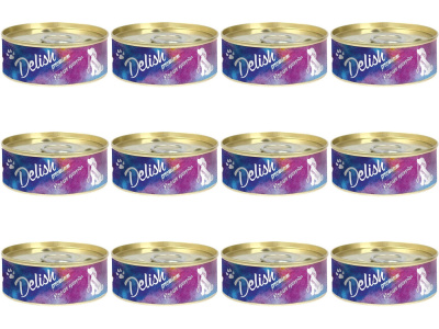 Влажный корм Delish premium  для щенков мясное ассорти 100 гр