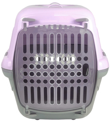 Переноска для животных "Турне" S с прозрачной пластиковой дверцей 42*29*29,5 см фиолетовая