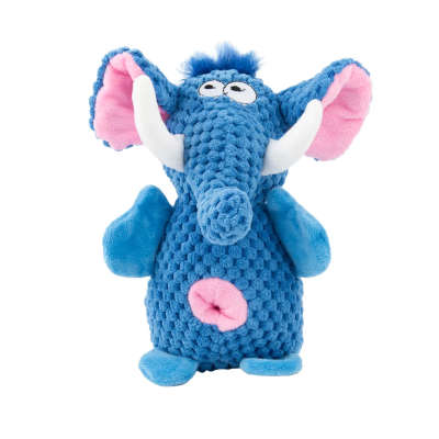 Игрушка Mr.Kranch для собак "Слон" плюшевая с канатиками пищалкой и карманом под лакомство 21см