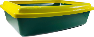 Вака 53945 Туалет (лоток) для кошек глубокий (с бортиком, зелёный, 42,5х33х11см)