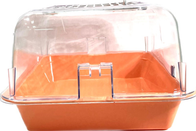 Клетка-террариум Зооэкспресс, для грызунов с метал. дверкой, 40х27х18, средний, оранжевый