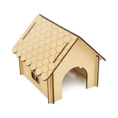 ЗООэкспресс, Домик для грызунов Черепица, окошко,фанера 17*18*15 см, 14210