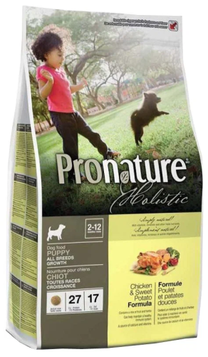 Сухой корм Pronature Holistic для щенков, курица со сладким картофелем 340 гр 