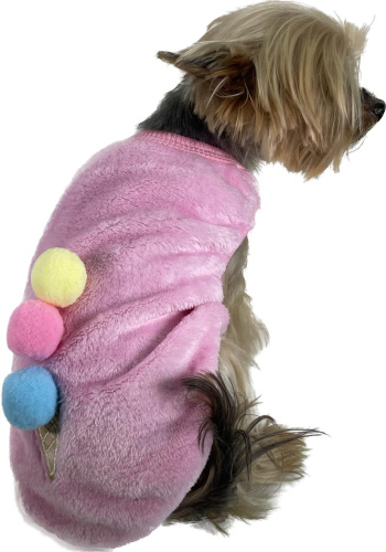 Свитер флисовый розовый с мороженным XL