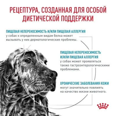 Сухой корм для собак Royal Canin Hypoallergenic, для ср. и кр. пород, при пищевой аллергии 1,5кг