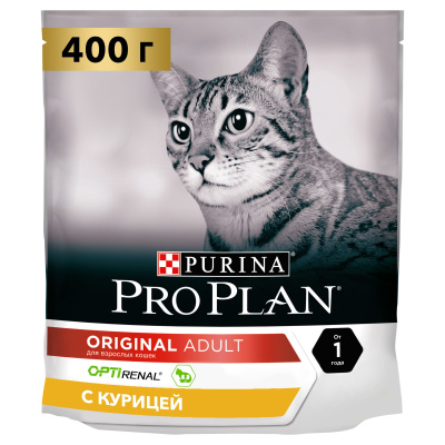 Сухой корм Pro Plan® Adult для взрослых кошек, курица, пакет, 400 г