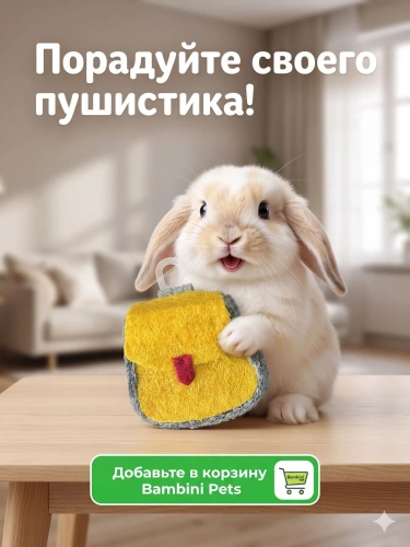 Игрушка Bambini Pets для грызунов "Рюкзак" из люфы. 
