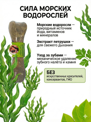 Зубочистики 95 г косточка жевательная для собак средних пород 10-25 кг морские водоросли