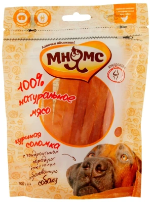 Лакомство для собак Мнямс куриная соломка с хондроитином 100 гр