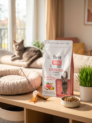 Сухой корм Брит Кеа, STERILISED METABOLIC MONOPROTEIN, для кошек с индейкой, 1,5 кг