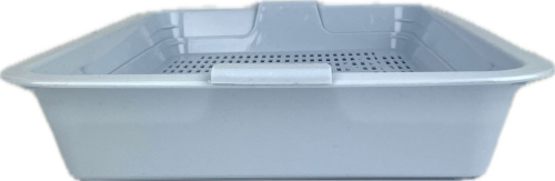 111102 Туалет КИТТИ для кошки с сеткой малый 32,5*23,5*5 см светло-голубой