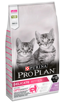 Purina Pro Plan Kitten Delicate Сухой корм для котят с чувствительным пищеварением, индейка, 10 кг