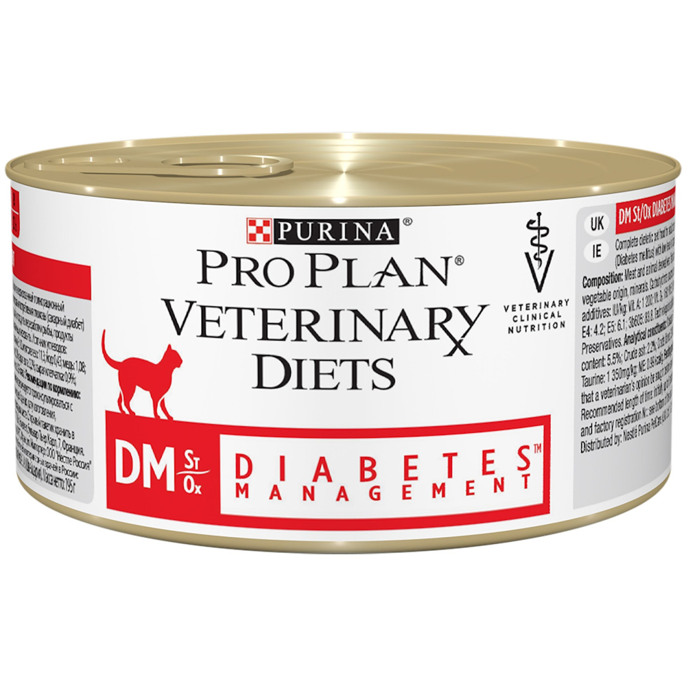 Purina PRO PLAN Veterinary Diets DM Консервированный корм для кошек при диабете, 12 х 195 г