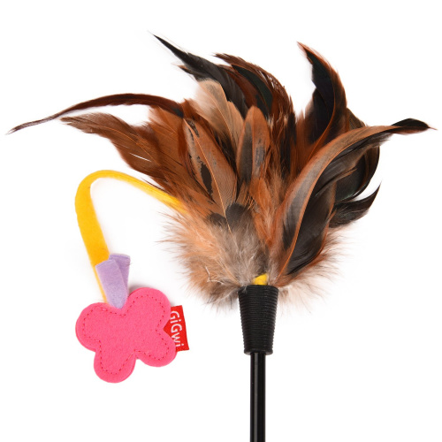 ГиГви 75246 Игрушка д/кошек Дразнилка с бабочкой и перьями