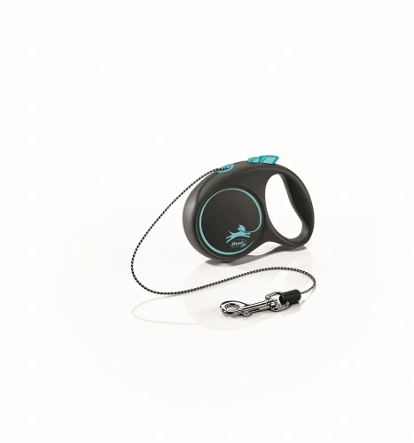 Flexi 56002F Рулетка Black Design XS 3м до 8кг (трос) черно-голубая