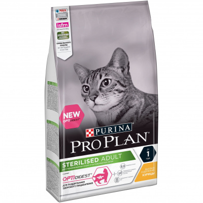 Purina Pro Plan Сухой корм для стерилизованных кошек и кастрированных котов с чувствительным пищеварением, с курицей, 1.5 кг